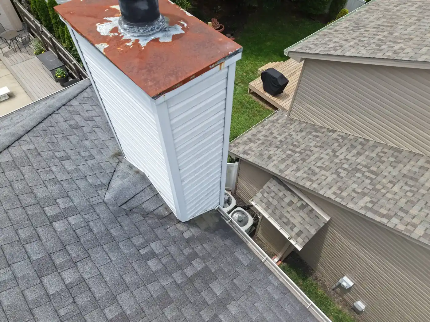 Chimney on the old roof