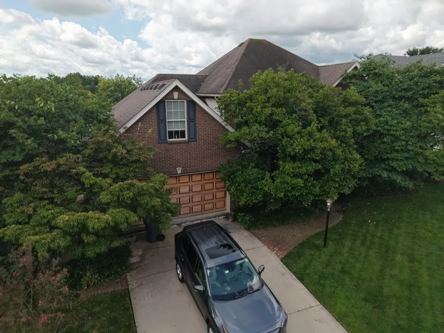 Front of a Lexington home from the street &mdash; no visible roof damage